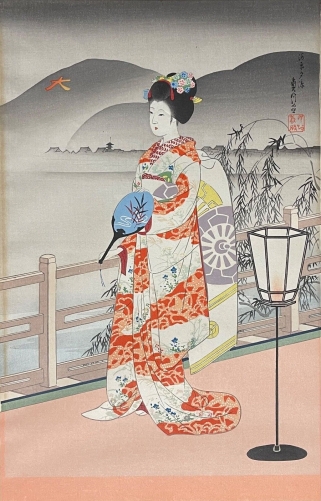 hasegawa_sadanobu_iii_1881-1963_geisha_girl_in_summer_estampe_japon_1950