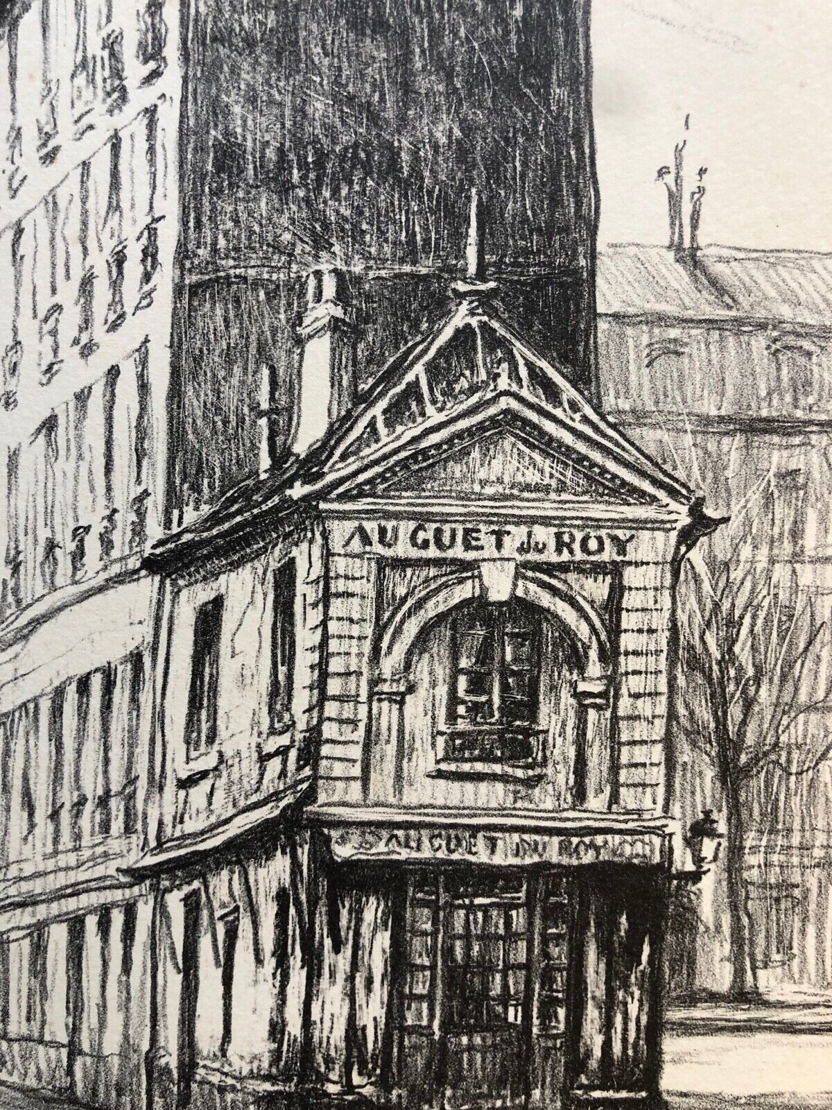 versailles_rene_aubert_1894-1977_litho_1951_signee_crayon_le_guet_du_roy