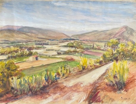 busson_haute-marne_aquarelle_de_1946_paysage_de_france