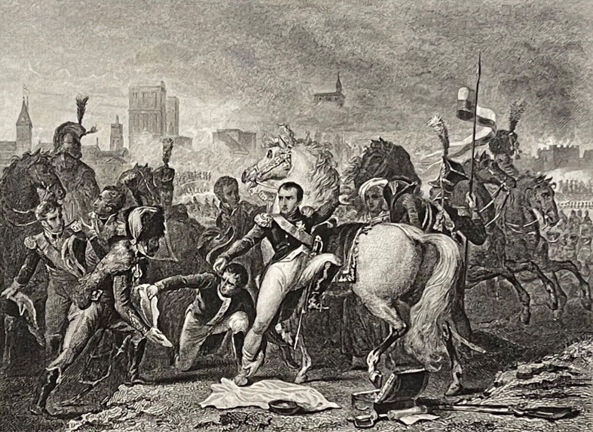 napoleon_bonaparte_blesse_au_pied_devant_ratisbonne_1809_allemagne_regensburg