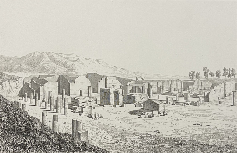 pompei_le_forum_en_1817_italie_gravure_de_bury_tirage_1849