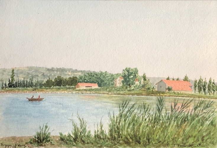 rognac_letang_aquarelle_juillet_1918_signee_paul_milliet_provence