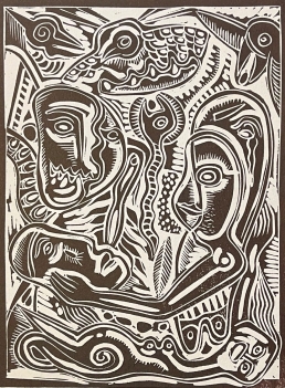 figuration_libre_la_main_tendue_xylographie_de_1985_france