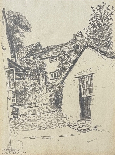 clovelly_comte_du_devon_dessin_original_1910_angleterre_royaume-uni
