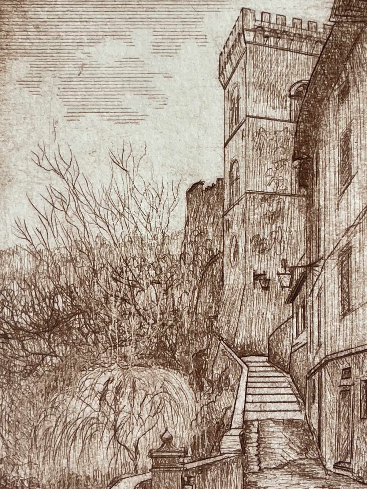 buti_italy_1984_via_castel_tonini_original_drypoint_signed_viviano_viviani