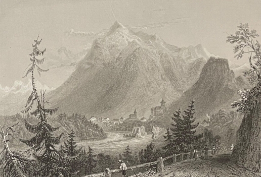 lenk_im_simmental_switzerland_lithographie_de_1836_suisse_oberland_bernois_berne