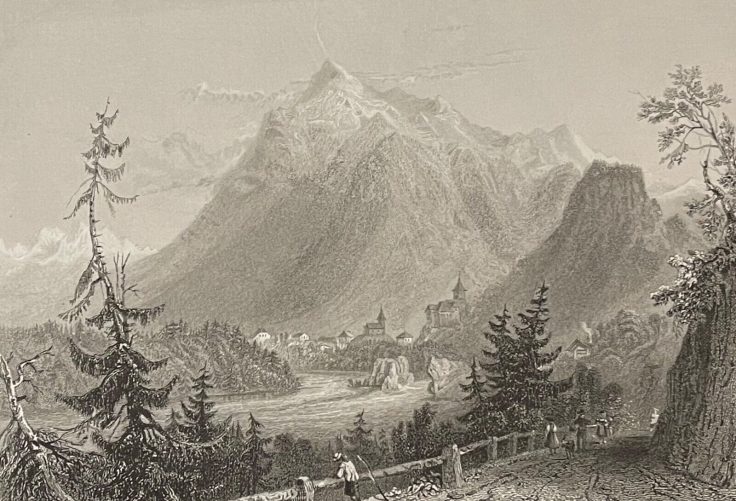 lenk_im_simmental_switzerland_lithographie_de_1836_suisse_oberland_bernois_berne