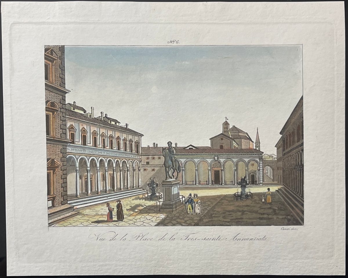 italie_florence_toscane_basilique_de_la_santissima_annunziata_vers_1830