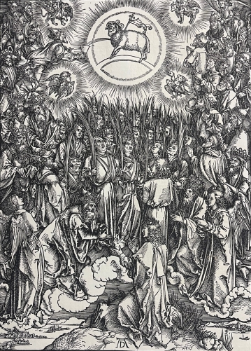 albrecht_dürer_ladoration_de_lagneau_apocalypse_1498_gravure_fac-simile_1900