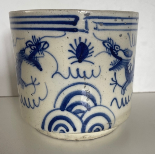 chine_pot_a_pinceaux_bitong_porcelaine_blanc_bleu_dragons_chine_xviii