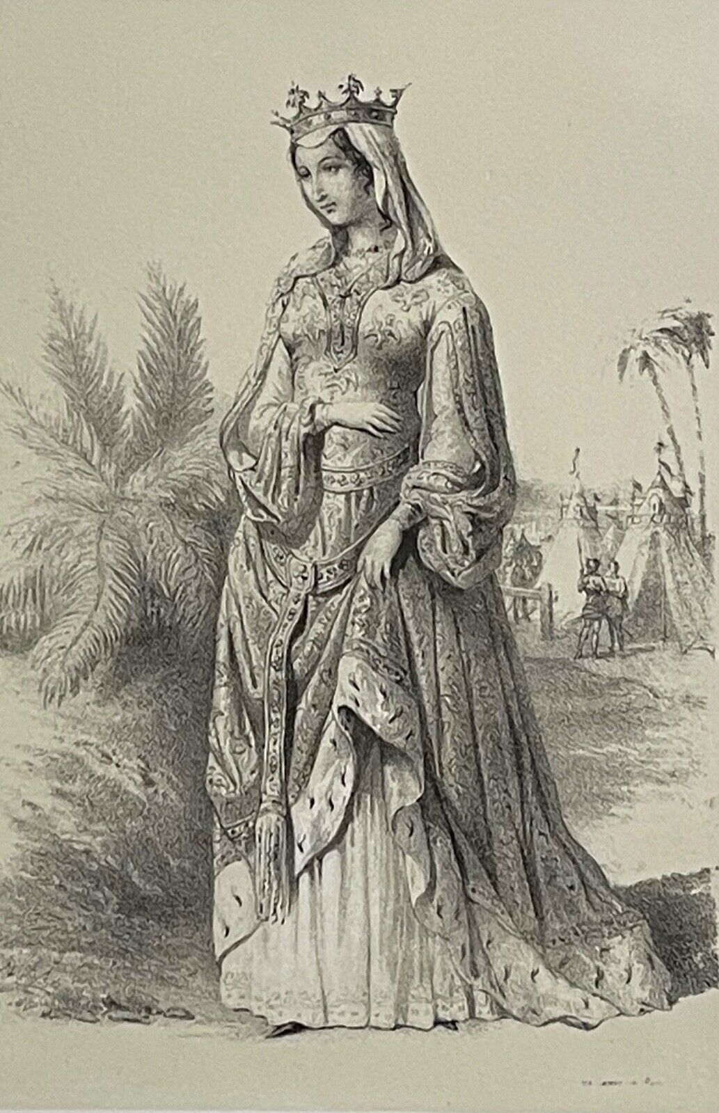 isabelle_d_aragon_1247-1271_reine_de_france_lithographie_de_1848_xixe