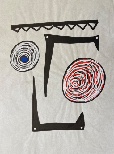 tete_art_singulier_technique_mixte_encre_et_gouache_anonyme