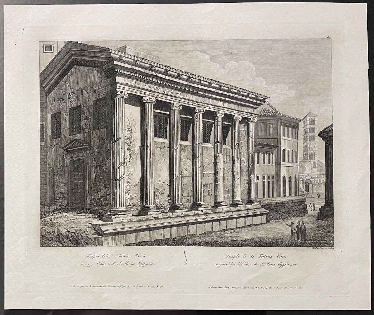 rome_temple_de_la_fortune_virile_1828_par_pietro_parboni_italie