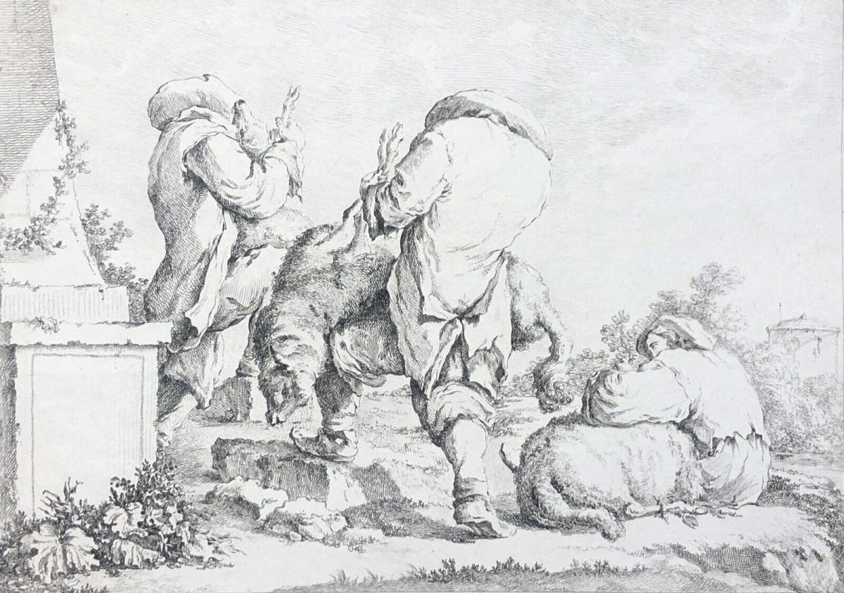 trois_hommes_attrapent_moutons_balthasar_anton_dunker_heinrich_roos_xviii_mouton