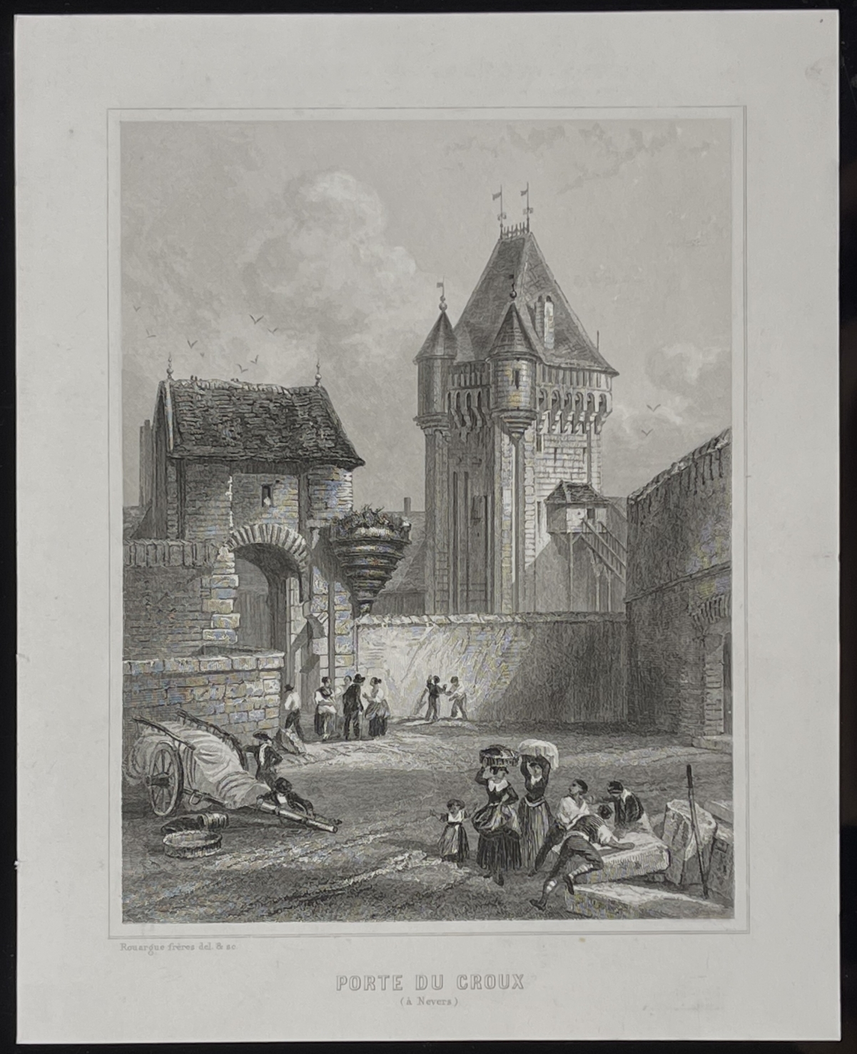 nevers_porte_du_croux_nievre_gravure_de_rouargue_1838_france