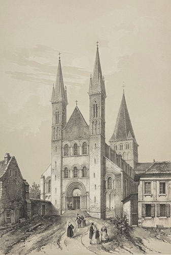 abbaye_saint-georges_de_boscherville_style_roman_lithographie_de_1852_france