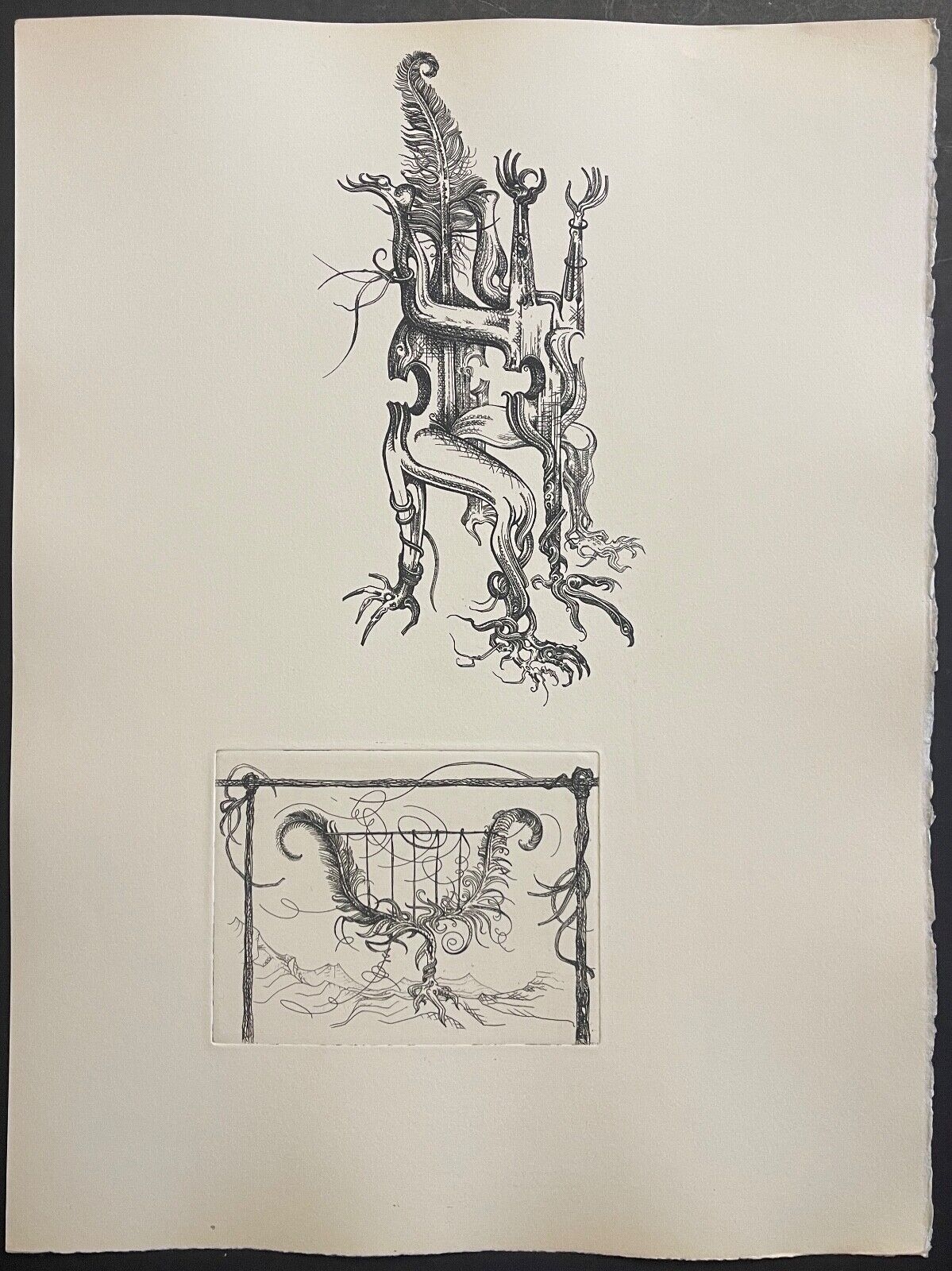 roland_grunberg_1933-2021_symbolisme_chaise_violoncelle_plume_ecole_juive_nanc