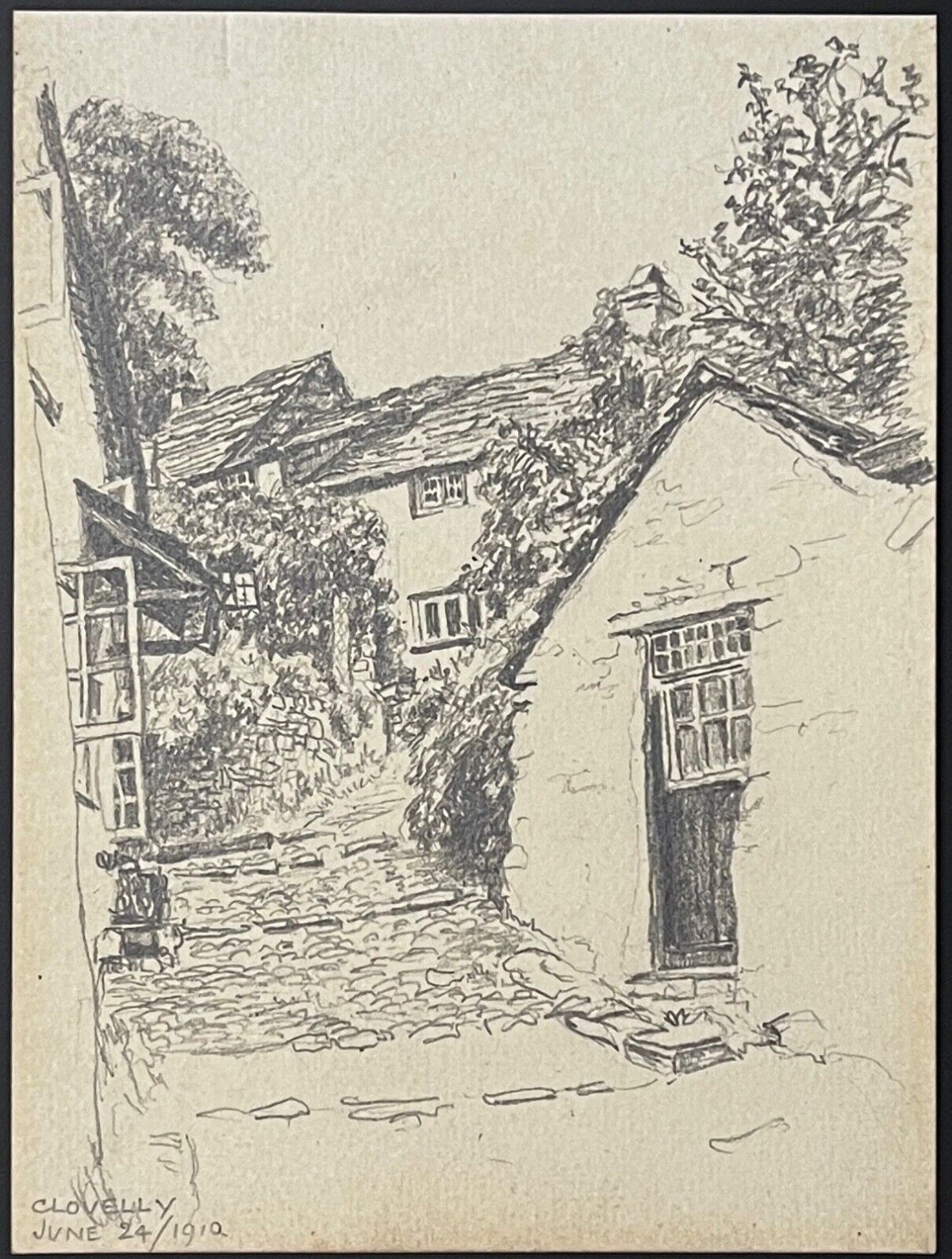clovelly_comte_du_devon_dessin_original_1910_angleterre_royaume-uni