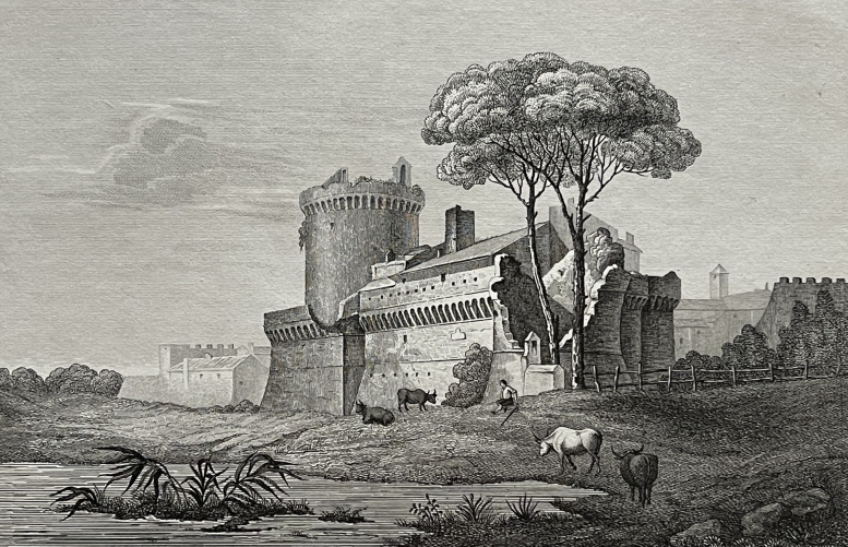ostie_la_forteresse_ou_chateau_de_jules_ii_latium_italie_vers_1824