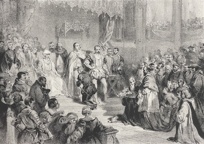 abdication_de_charles_quint_charles_de_habsbourg_1500-1558_gravure_1841