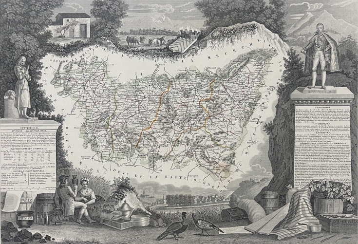 voges_departement_rancais_carte_originale_vers_1870_france