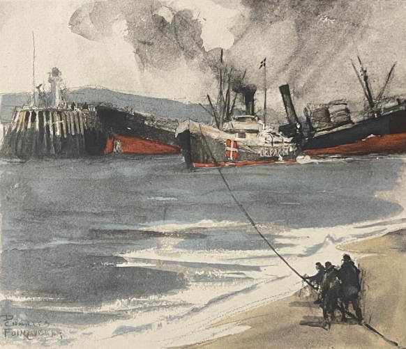 le_araby_bloque_le_port_de_boulogne_decembre_1916_aquatinte_c_1920
