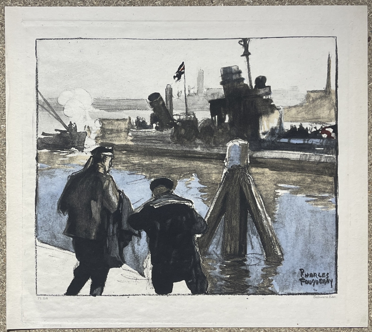 ijmuiden_belgique_torpilleur_allemand_v_69_refugie_janvier_1917_aquatinte_1920