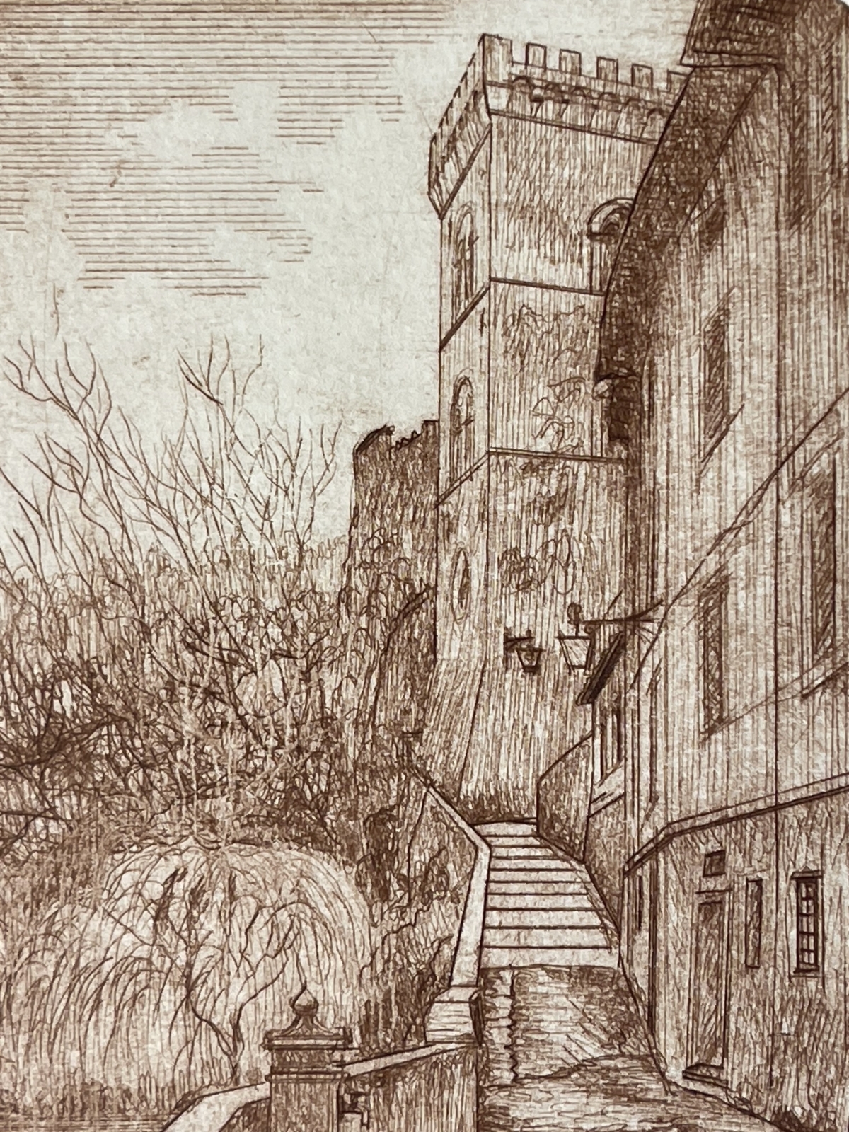 buti_italy_1984_via_castel_tonini_original_drypoint_signed_viviano_viviani