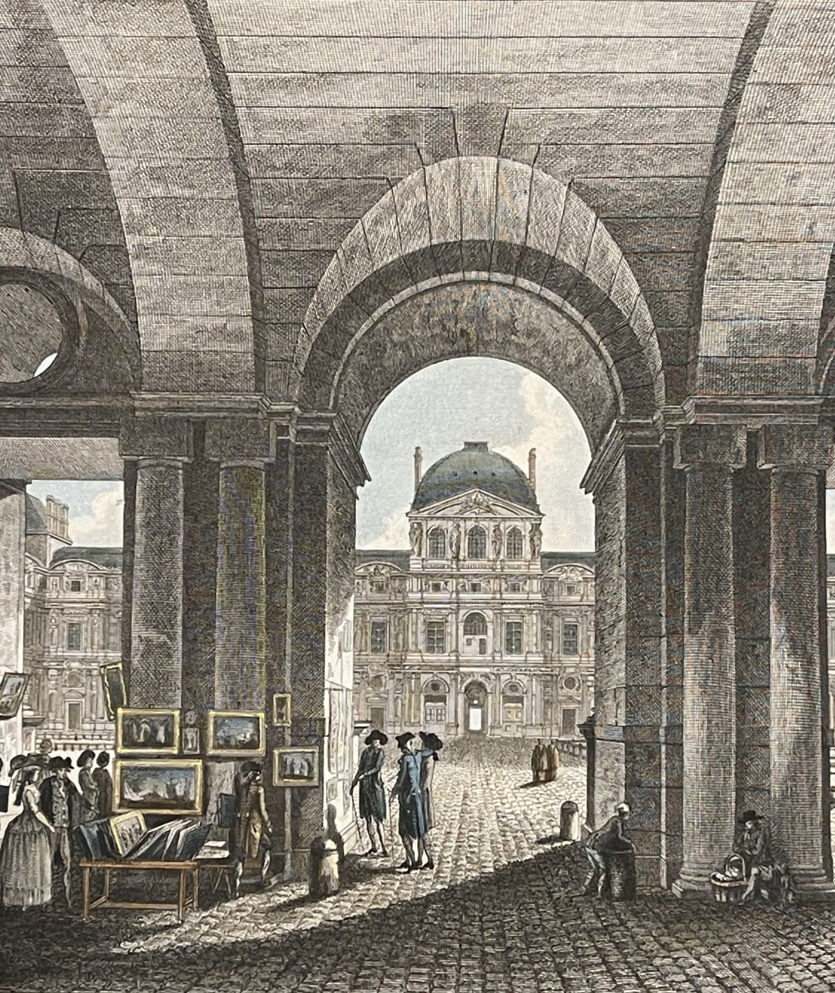 paris_le_guichet_et_la_cour_du_louvre_par_meunier_1576-1808_vente_de_peintures