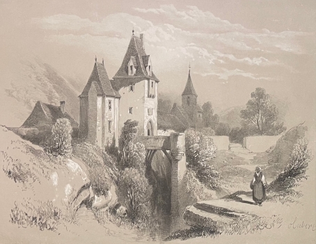 chateau_moyen-age_dans_les_alpes_lithographie_vers_1830_france