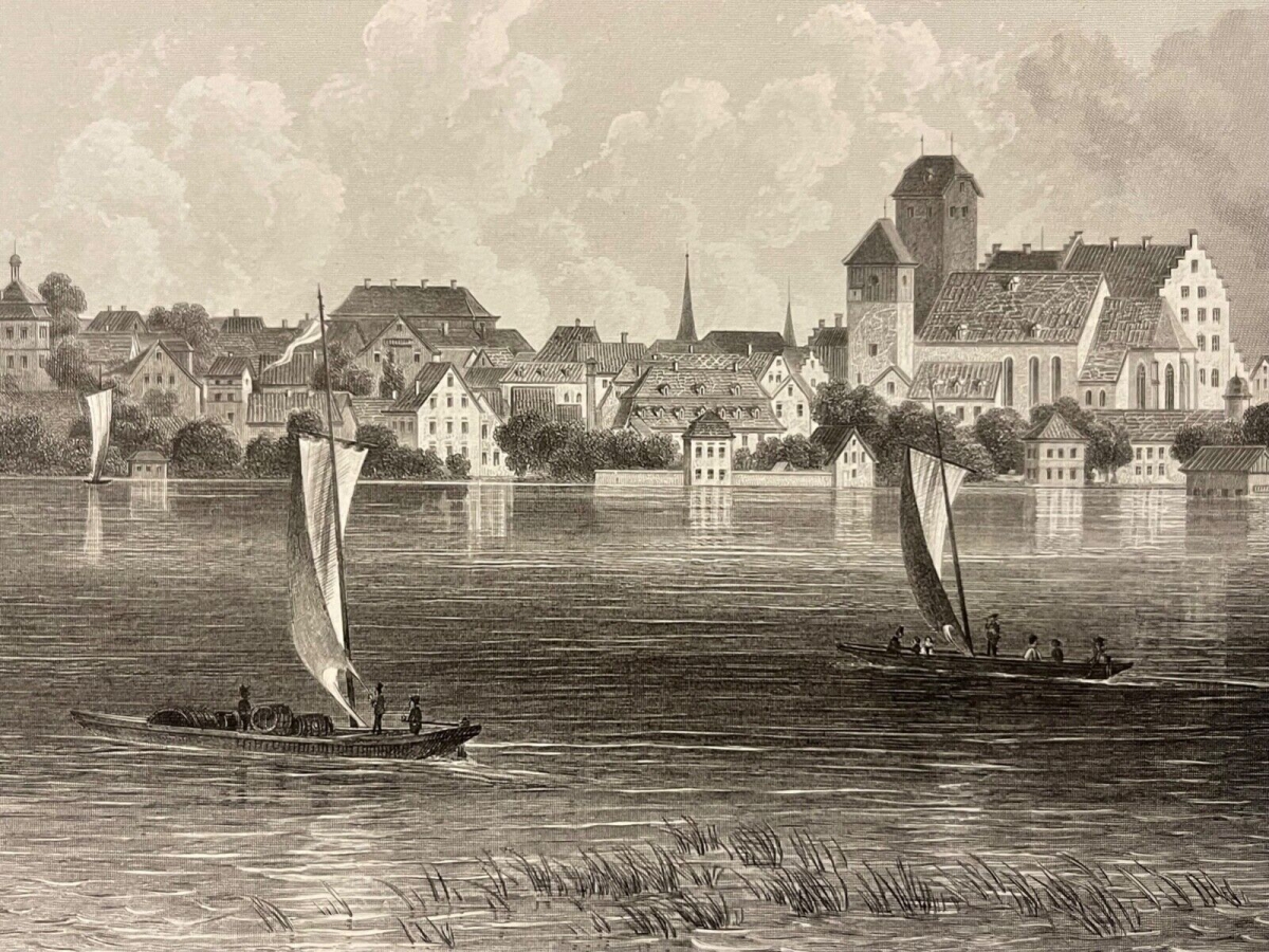 arbon_au_lac_de_constance_lithographie_suisse_gravure_1863_canton_de_thurgovie