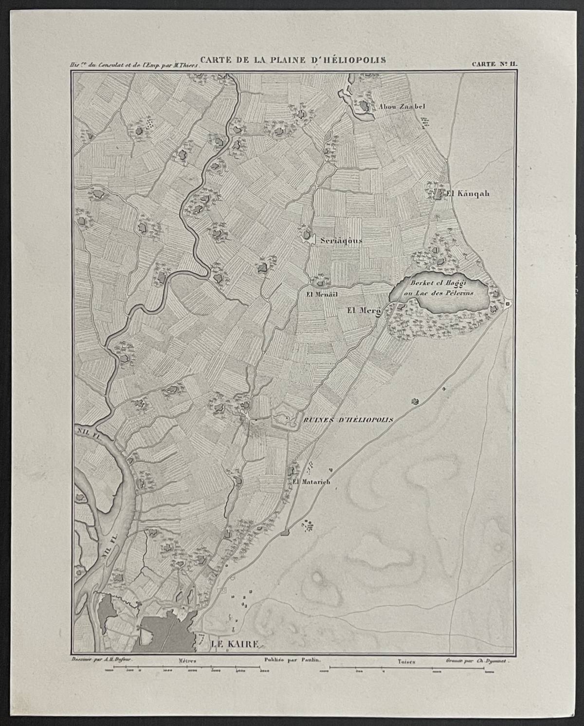 egypte_plan_plaine_heliopolis_en_1800_bataille_general_kleber_gravure_1848