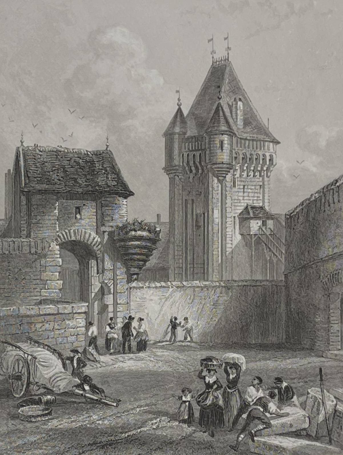 nevers_porte_du_croux_nievre_gravure_de_rouargue_1838_france