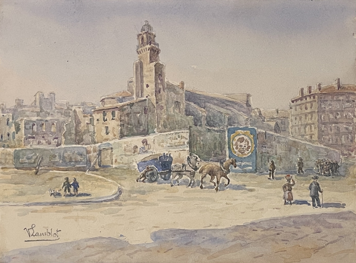 marseille_rare_vue_ancienne_vers_1880_signee_v_lamblot_provence_france