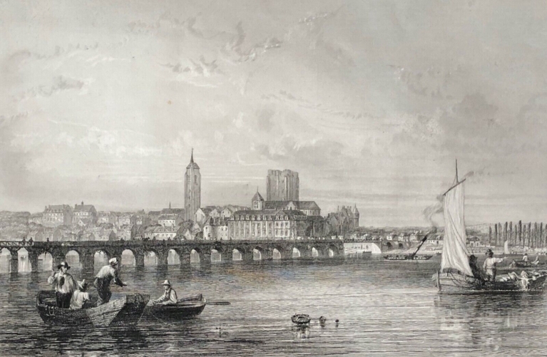 beaugency_cite_medievale_vue_generale_lithographie_par_doherty_1845