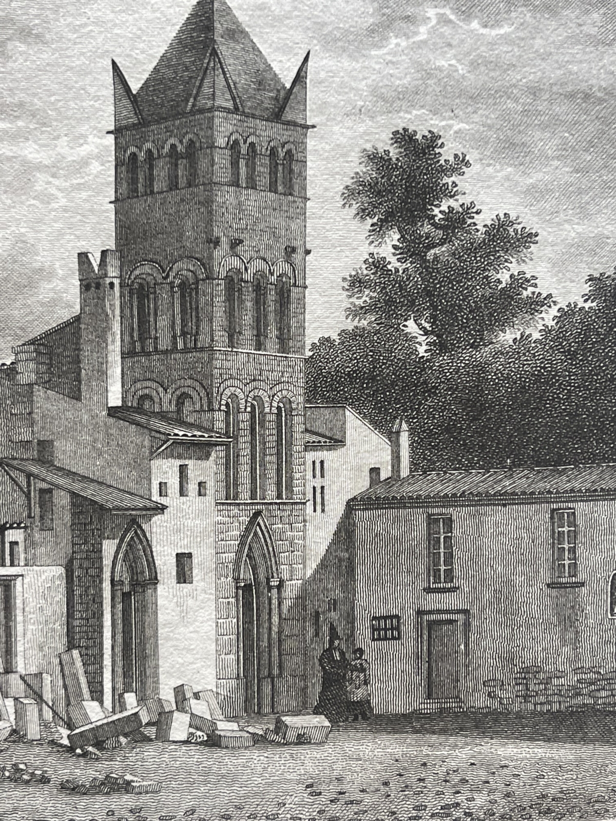 lyon_basilique_romane_abbaye_saint_martin_dainay_gravure_schoerder_1832_france