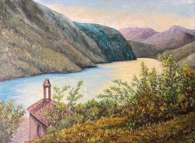 lac_chambon_monts_dore_puy-de-dome_peinture_acrylique_sur_bois