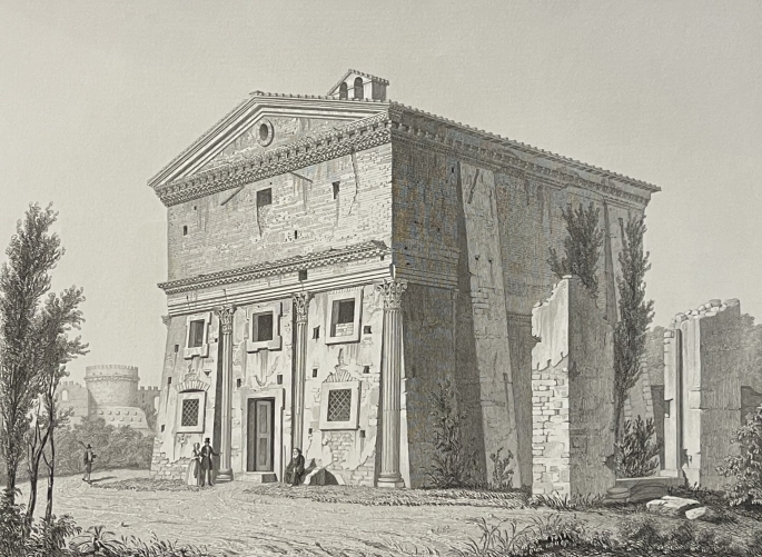 rome_temple_de_lhonneur_et_de_la_vertu_italie_gravure_de_bury_vers_1849