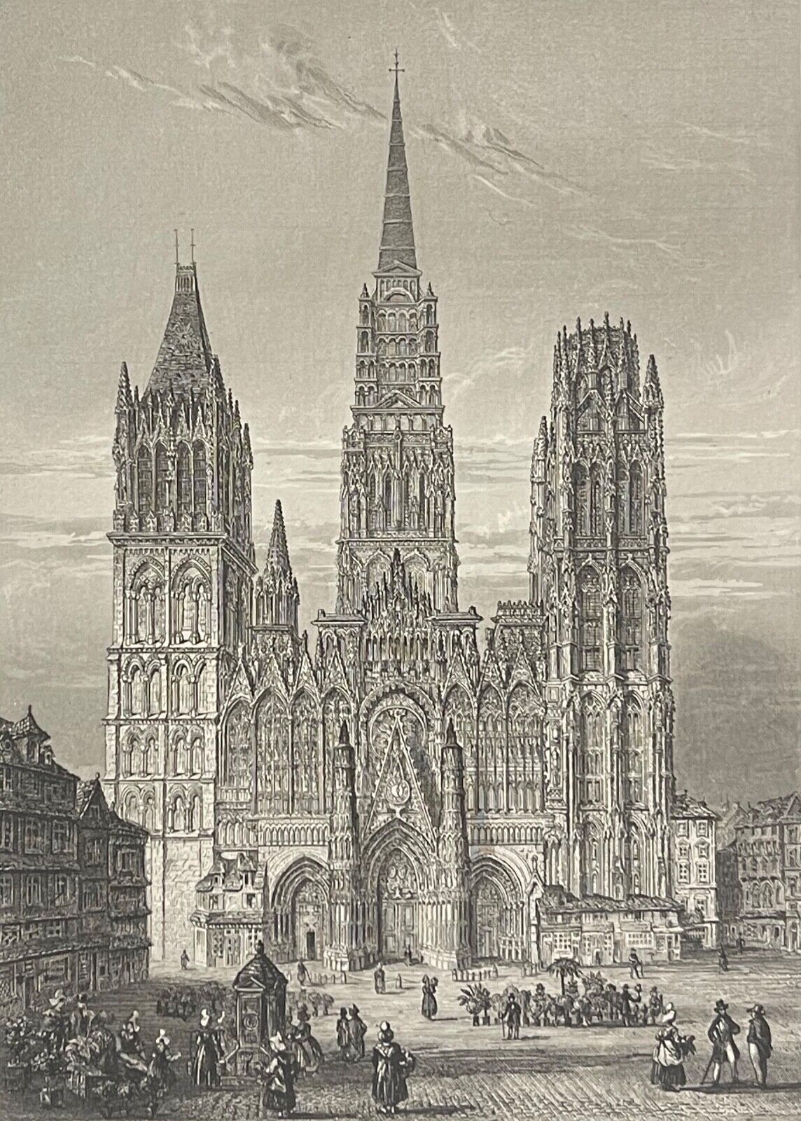 rouen_la_cathedrale_normandie_seine-maritime_gravure_par_rouargue_1838_france