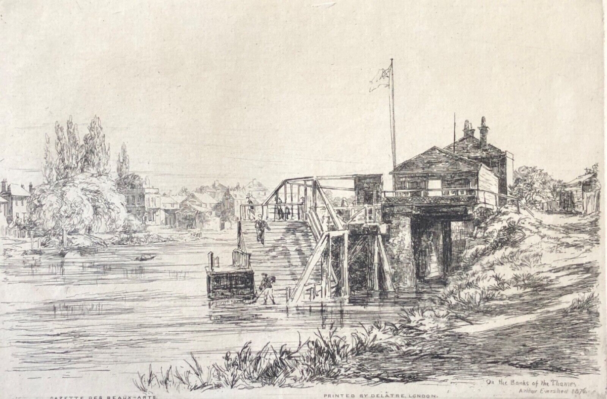 arthur_evershed_1836-1919_on_the_baks_of_the_thames_1876_pointe_seche