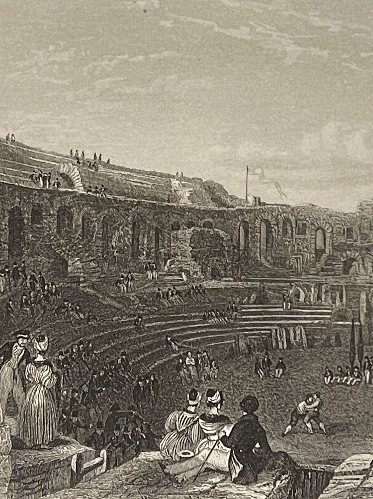 nismes_les_arenes_gravure_de_rouargue_vers_1836_provence_france