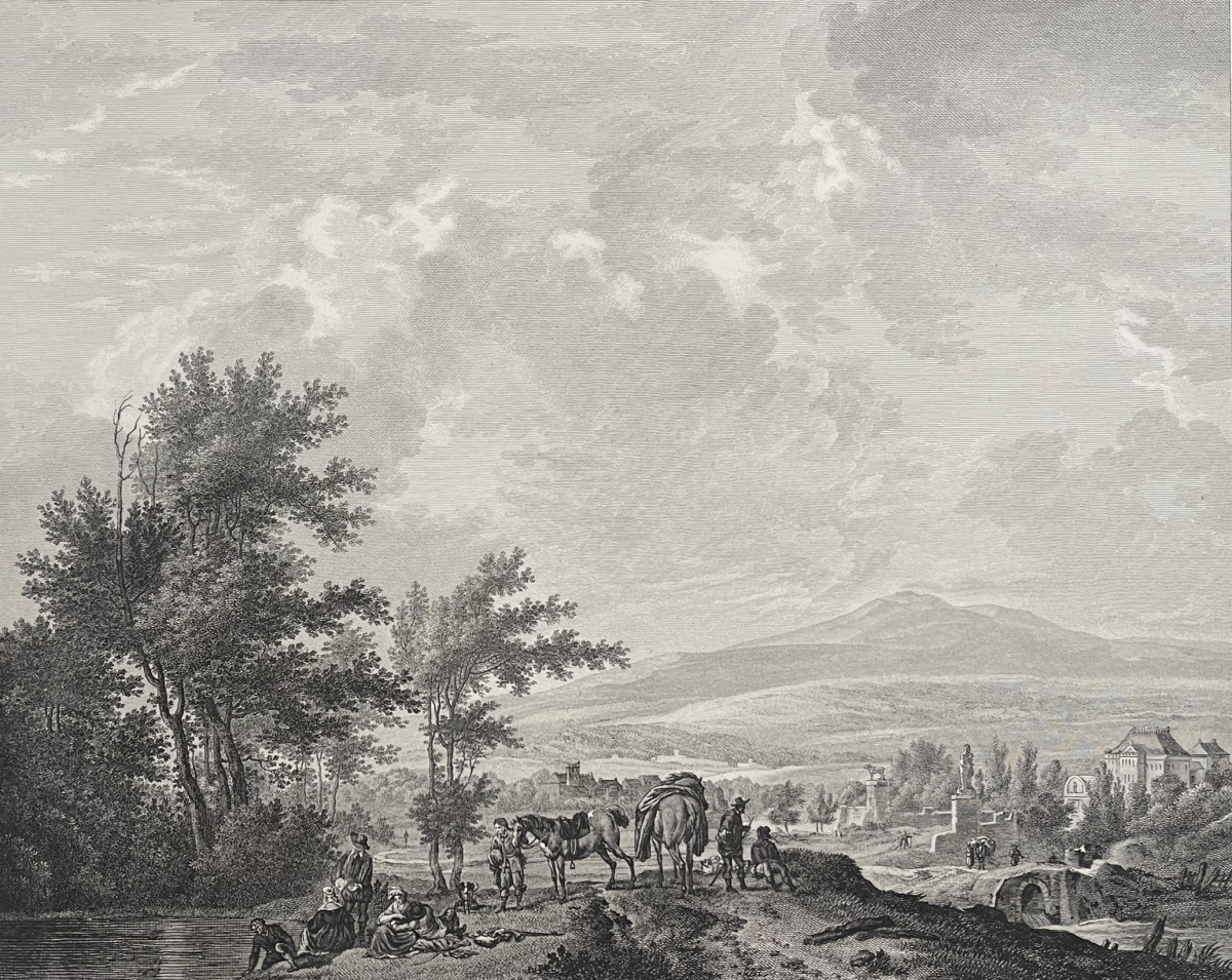 halte_de_chasseurs_dapres_wouwermans_gravure_au_burin_niquet_tirage_vers_1850