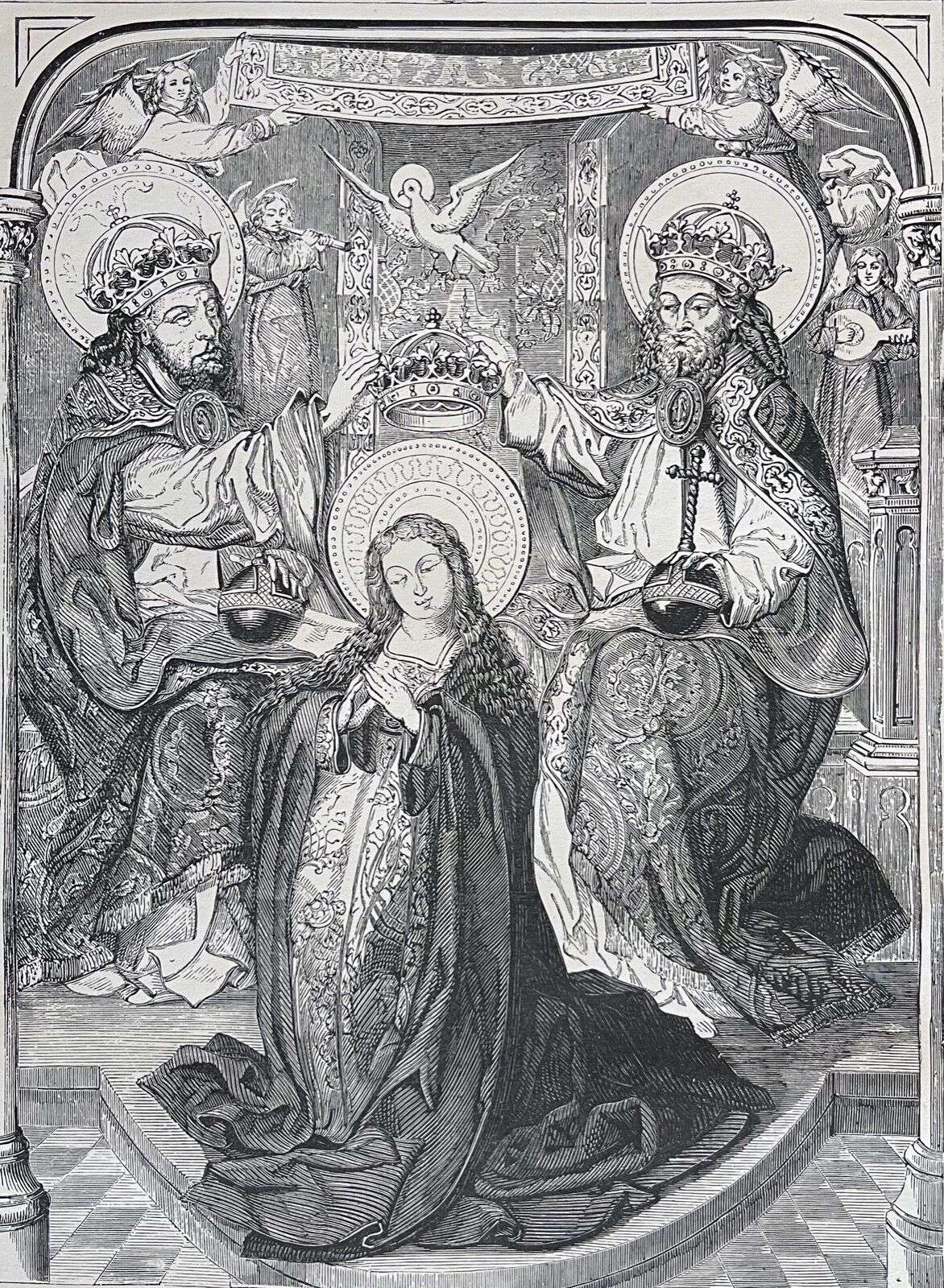 bernard_german_xviie_couronnement_de_la_vierge_xylographie_originale_1883_france