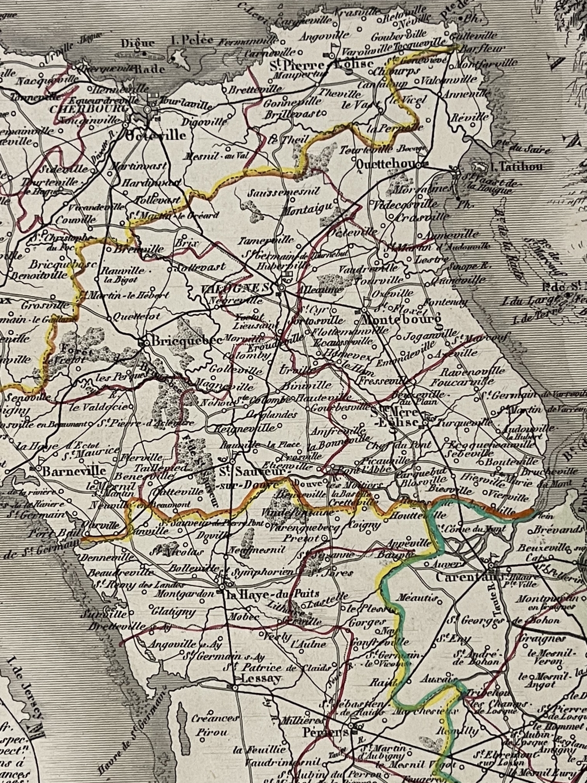 manche_departement_carte_originale_de_1850_normandie_france