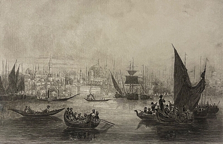istanbul_turquie_le_bosphore_constantinople_gravure_de_1840_türkiye