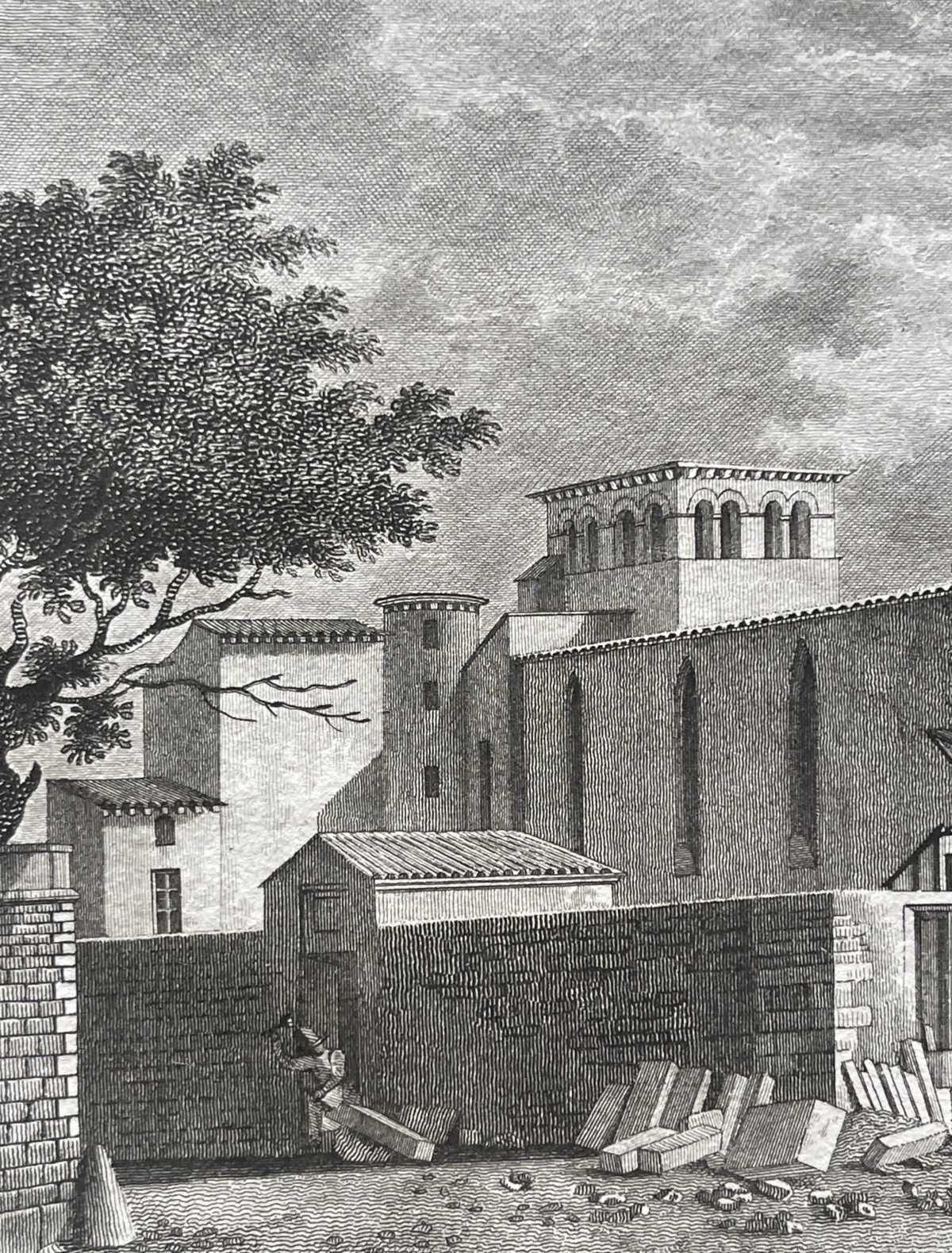 lyon_basilique_romane_abbaye_saint_martin_dainay_gravure_schoerder_1832_france