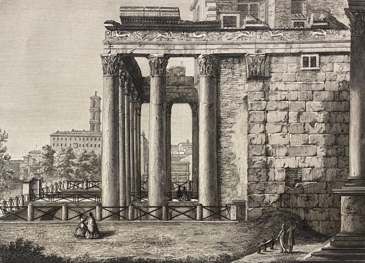 rome_temple_dantonin_et_faustine_1828_par_achille_parboni_1783-1841_italie