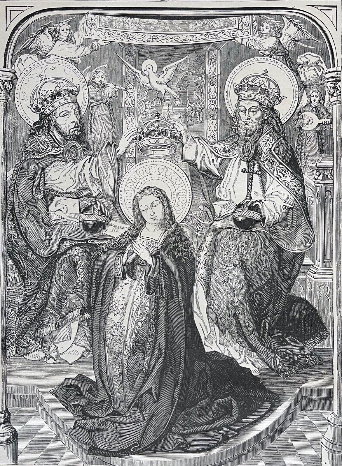 bernard_german_xviie_couronnement_de_la_vierge_xylographie_originale_1883_france