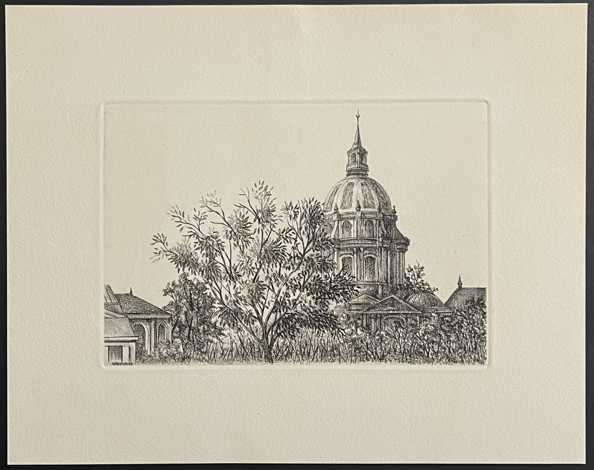 paris_chapelle_des_invalides_france_gravure_signee_vroom_vers_1950