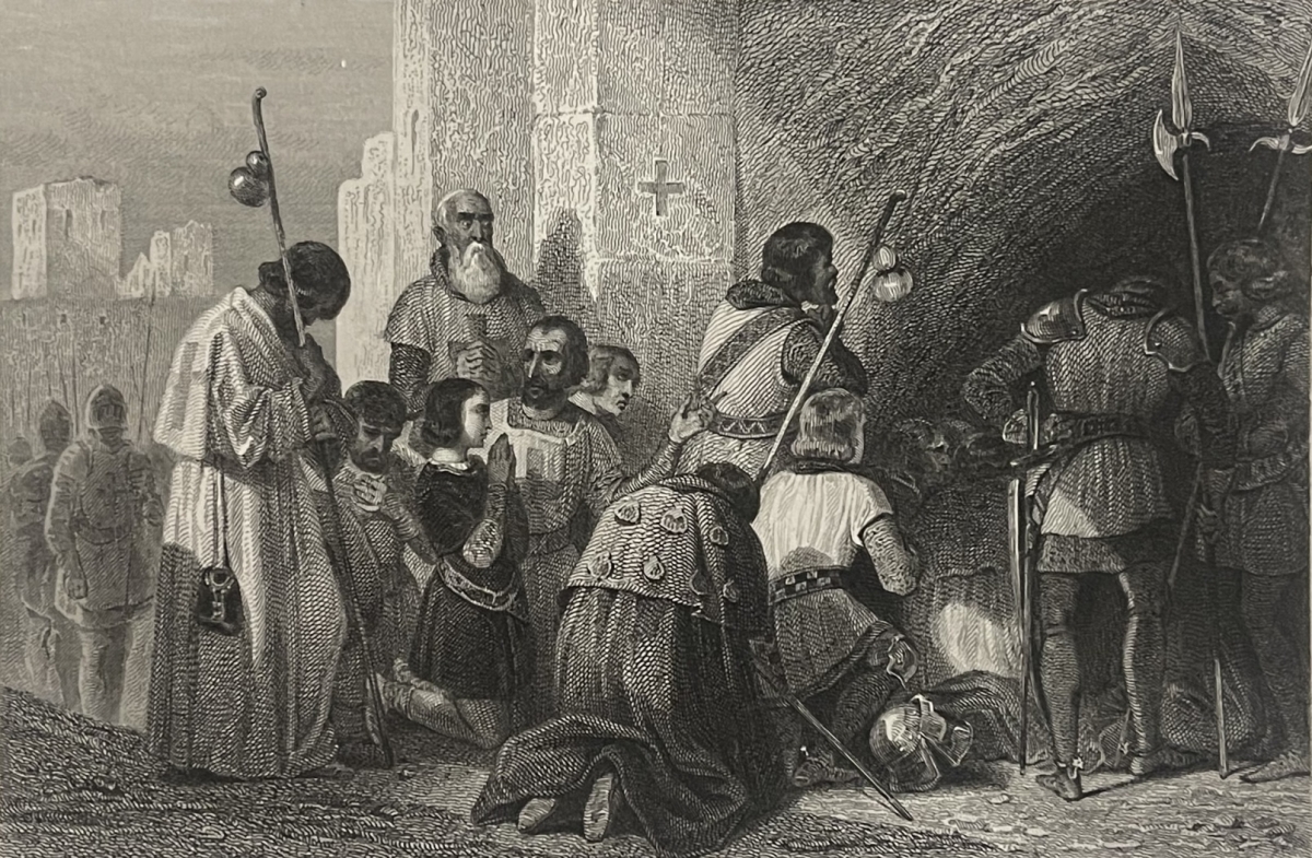 les_croises_au_saint_sepulcre_croisade_jerusalem_israel_gravure_vers_1830_france